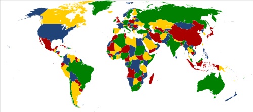 Mapa del Mundo con 4 colores
